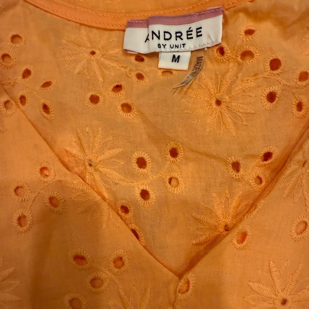 ANDREE BY UNIT Orange Eyelet Dress